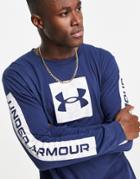 Under Armour Camo Boxed Sportstyle Long Sleeve Top In Navy