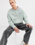 Mossimo Relaxed Long Sleeve Polo Sweatshirt In Blue