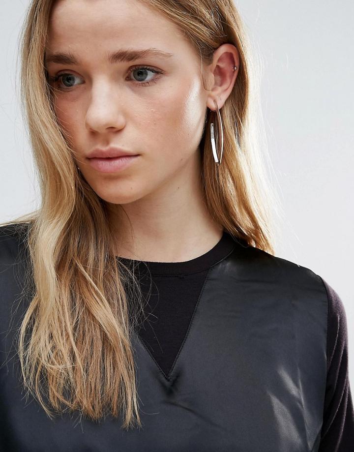 Designb Longline Hooped Earrings - Silver