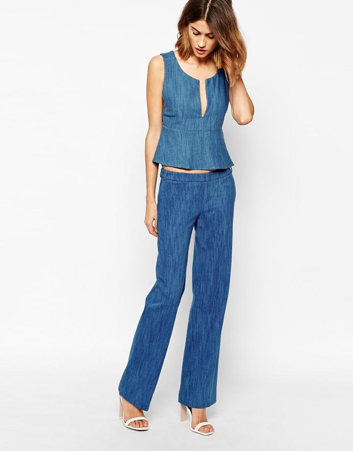 Ba & Sh Booling Pants In Chambray - Blue