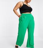 Yours Wide Leg Pants In Green-black