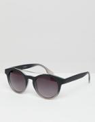 Jeepers Peepers Round Sunglasses In Gray With Double Brow