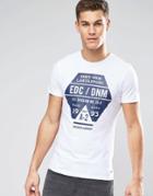 Esprit T-shirt With Edc Denim Print - White