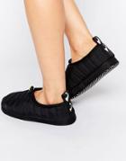 Monki Quilted Slipper - Black