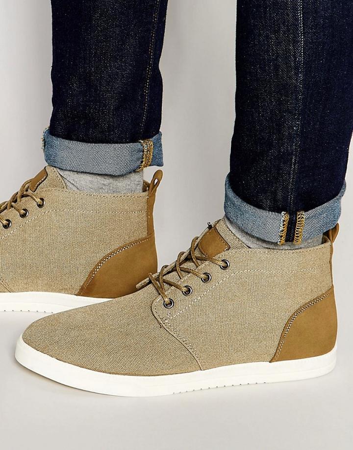 New Look Canvas Chukka Boots In Stone - Stone