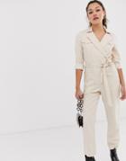 Miss Selfridge Boiler Suit In Stone - Stone