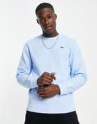 Lacoste Small Logo Crew Neck Sweatshirt In Light Blue-blues