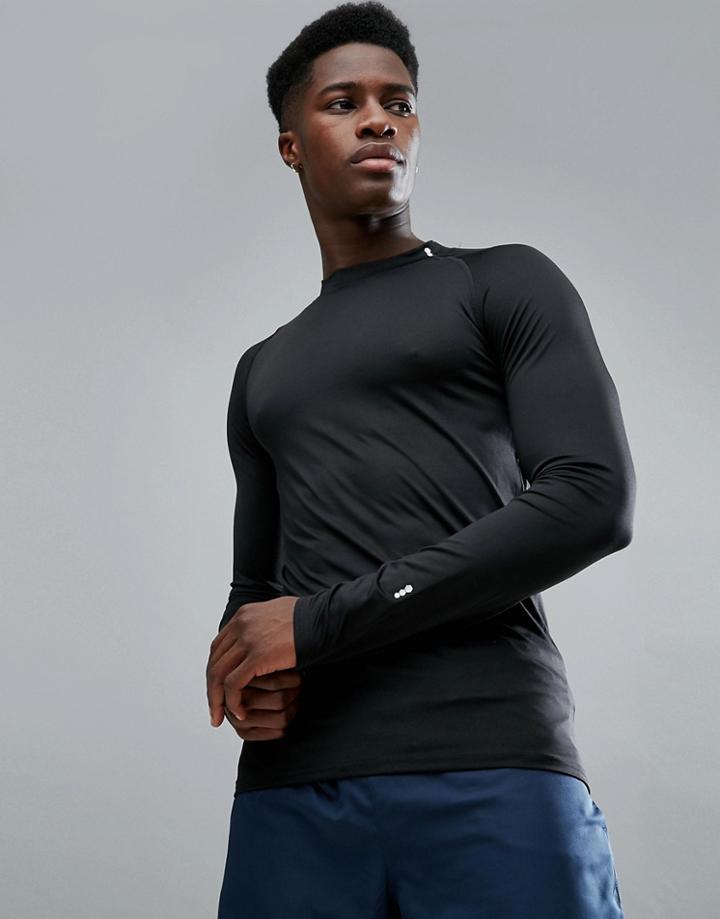 New Look Sport Long Sleeve Top In Black - Black