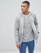 Abercrombie & Fitch Full Zip Hoodie Contrast Sleeve In Greys - Gray