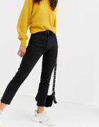 Only Raw Edge Regular Straight Leg Jean - Black