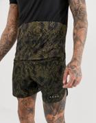 Asos 4505 Running Shorts In Mid Length With Snakeskin Print - Green