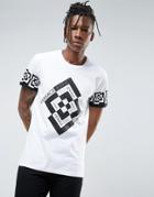 Versace Jeans T-shirt In White With Greek Key Print - White