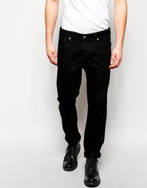Asos Straight Jeans In Black - Black