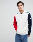 Tommy Hilfiger Rock Icon Color Block Hoodie Sweatshirt In White - White