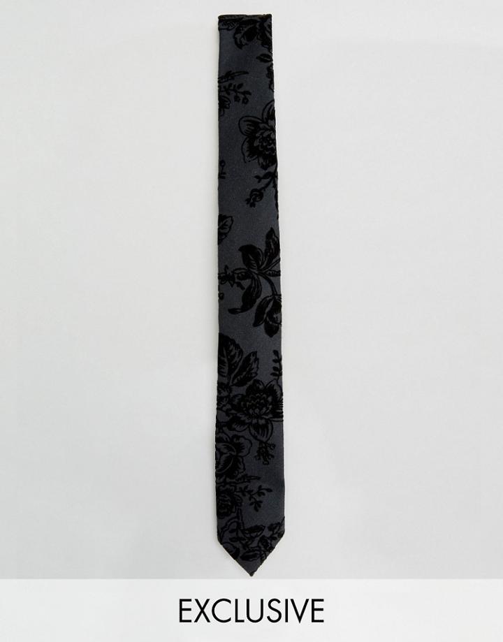 Noose & Monkey Flocked Blade Tie - Gray