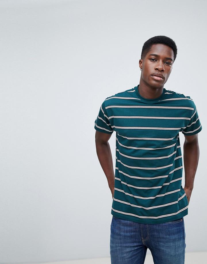 New Look Retro Stripe T-shirt In Green - Green