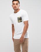 Only & Sons T-shirt With Camo Pocket - White