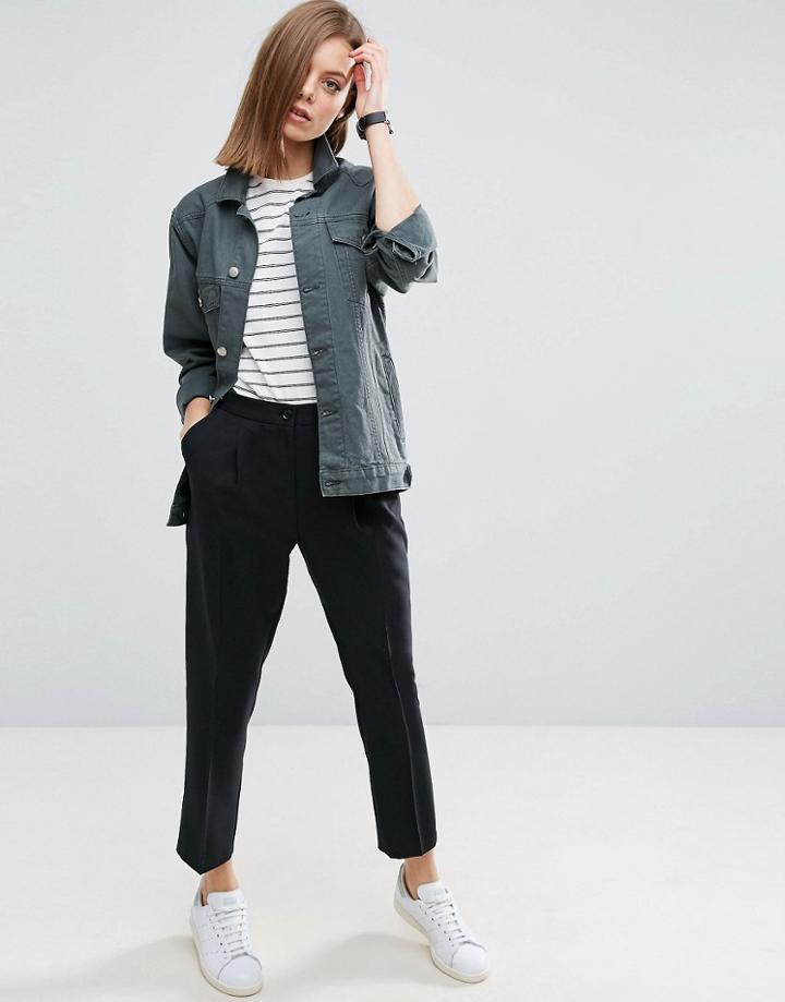 Asos Elasticated Clean Tapered Pant - Black