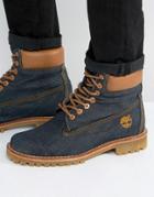 Timberland Classic 6 Inch Denim Premuim Boots - Blue