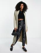 Na-kd X Josefine Fluffy Longline Cardigan In Beige-neutral