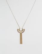Oasis Moasic Tassel Long Pendant Necklace - Gold