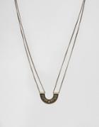 Asos Necklace With Half Circle Pendant - Gold