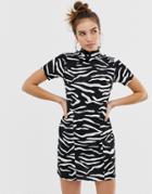 Collusion Zebra Print Mini Dress - Multi