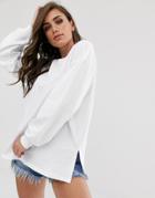 Asos Design Lightweight Oversized Sweat In White - White