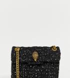 Kurt Geiger Tweed Mini Kensington Shoulder Bag With Chain - Black