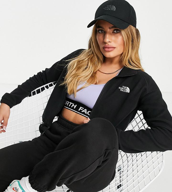 The North Face Glacier Full Zip Cropped Fleece In Black Exclusive At Asos