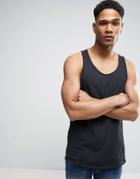 Jack & Jones Originals Tank With Raw Edges - Black