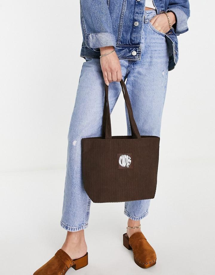 Roadies Mini Tote Bag In Brown Cord - Part Of A Set