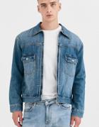 Weekday Zip Denim Jacket In Indigo Blue - Blue