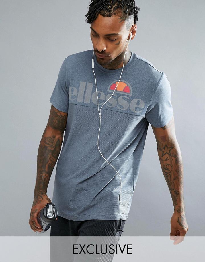 Ellesse Sport Compression T-shirt With Large Logo - Navy