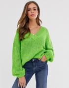 Moon River Lime Green Lofty Yarn Sweater