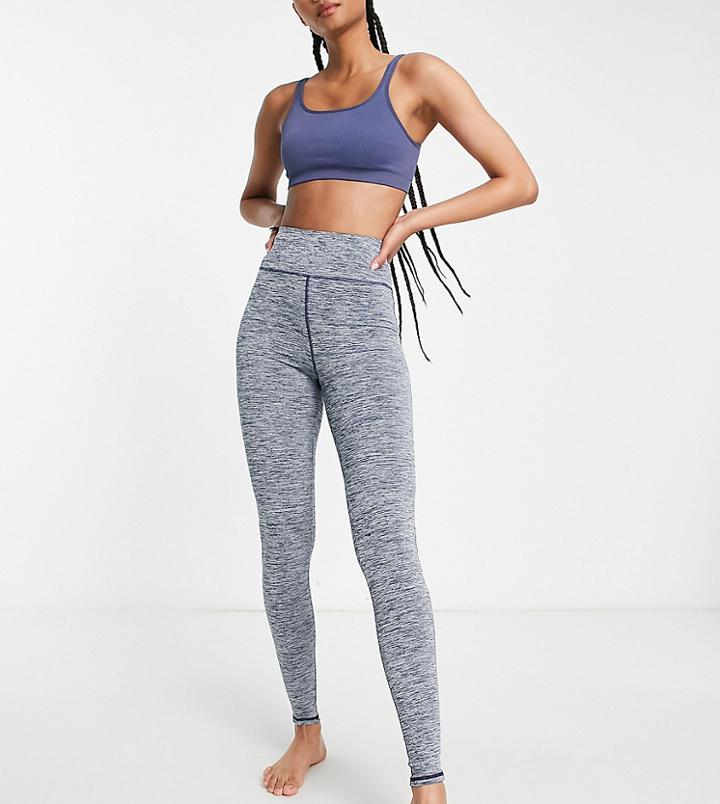 Asos 4505 Tall Yoga Legging In Heather-navy