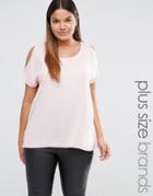 New Look Plus Cold Shoulder Jersey T-shirt - Beige