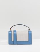 Asos Design Contrast Outer Edge Panel Cross Body Bag - Blue