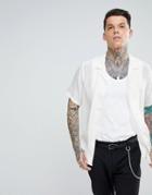 Asos Regular Fit Silk Revere Shirt - White