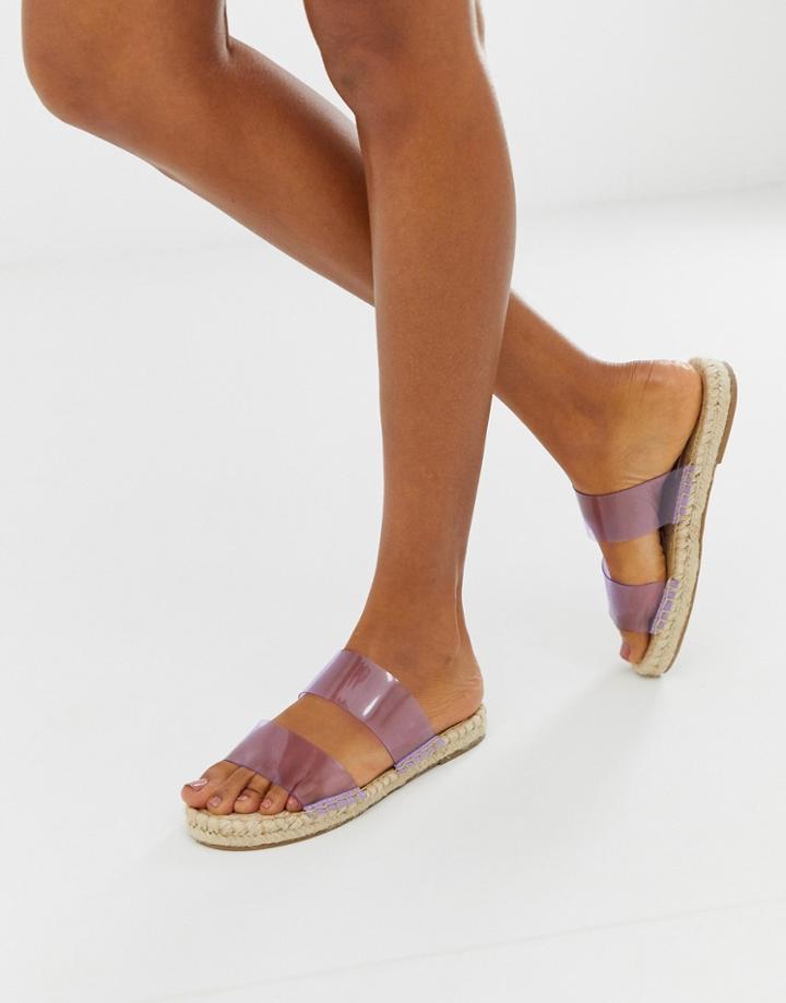 Asos Design Jetty Clear Espadrille Mules-purple