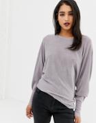 Lipsy Metallic Sweater In Pale Mauve-pink