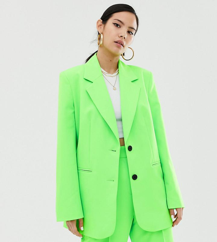 Collusion Blazer In Neon-green