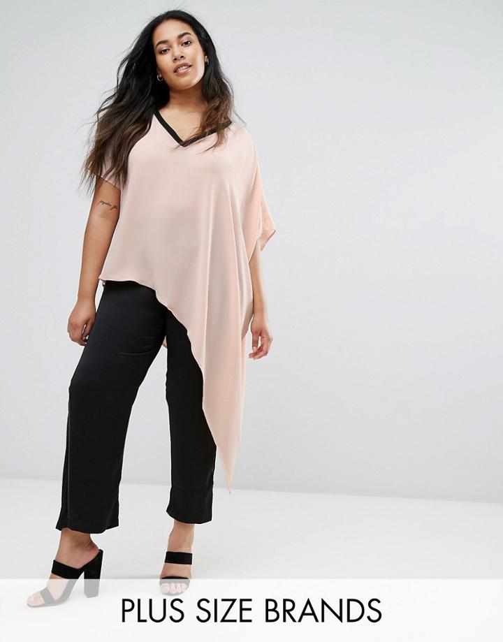 Elvi Nude Asymmetric Top - Pink