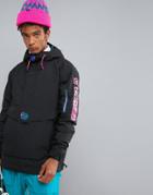 O'neill Reissue Frozen Overhead Insulated Ski Jacket Hooded In Black - Black