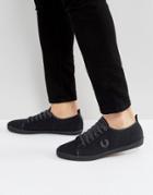 Fred Perry Kingston Shower Resistant Canvas Sneakers In Black - Black