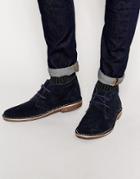 Red Tape Leather Suede Dessert Boots - Navy