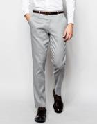 Asos Skinny Suit Pants In Linen Mix - Gray