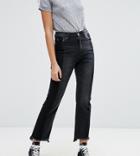 Liquor N Poker Deconstucted Straight Leg Denim With Raw Hem - Black