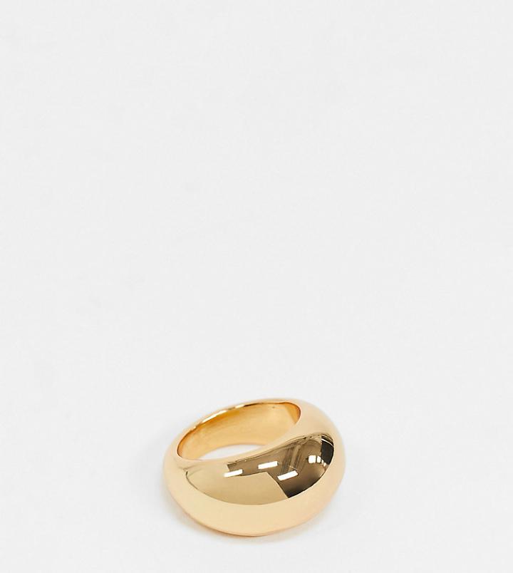 Asos Design 14k Gold Plated Ring In Bubble Design