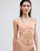 Asos Minimal Crop Bikini Top - Pink